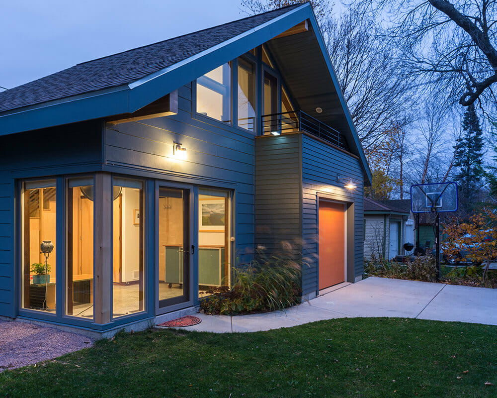 New construction accessory dwelling unit (ADU) garage and workshop by in Madison, WI.