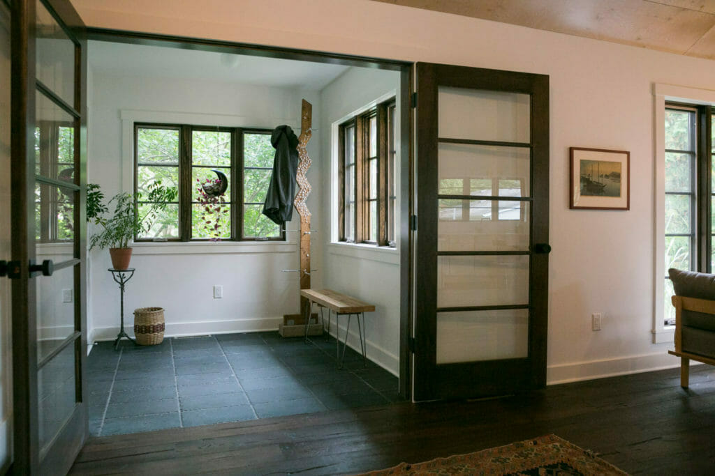 A simple yet modern entryway in whole house remodel in Monona, Wisconsin by TDS Custom Construction.