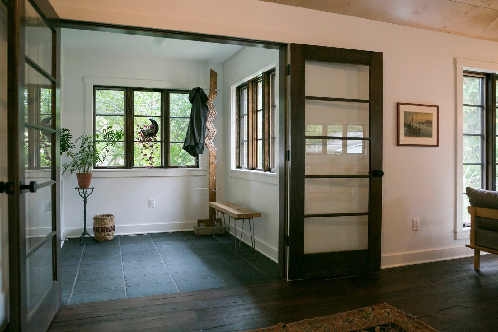A simple yet modern entryway in whole house remodel in Monona, Wisconsin by TDS Design Build.