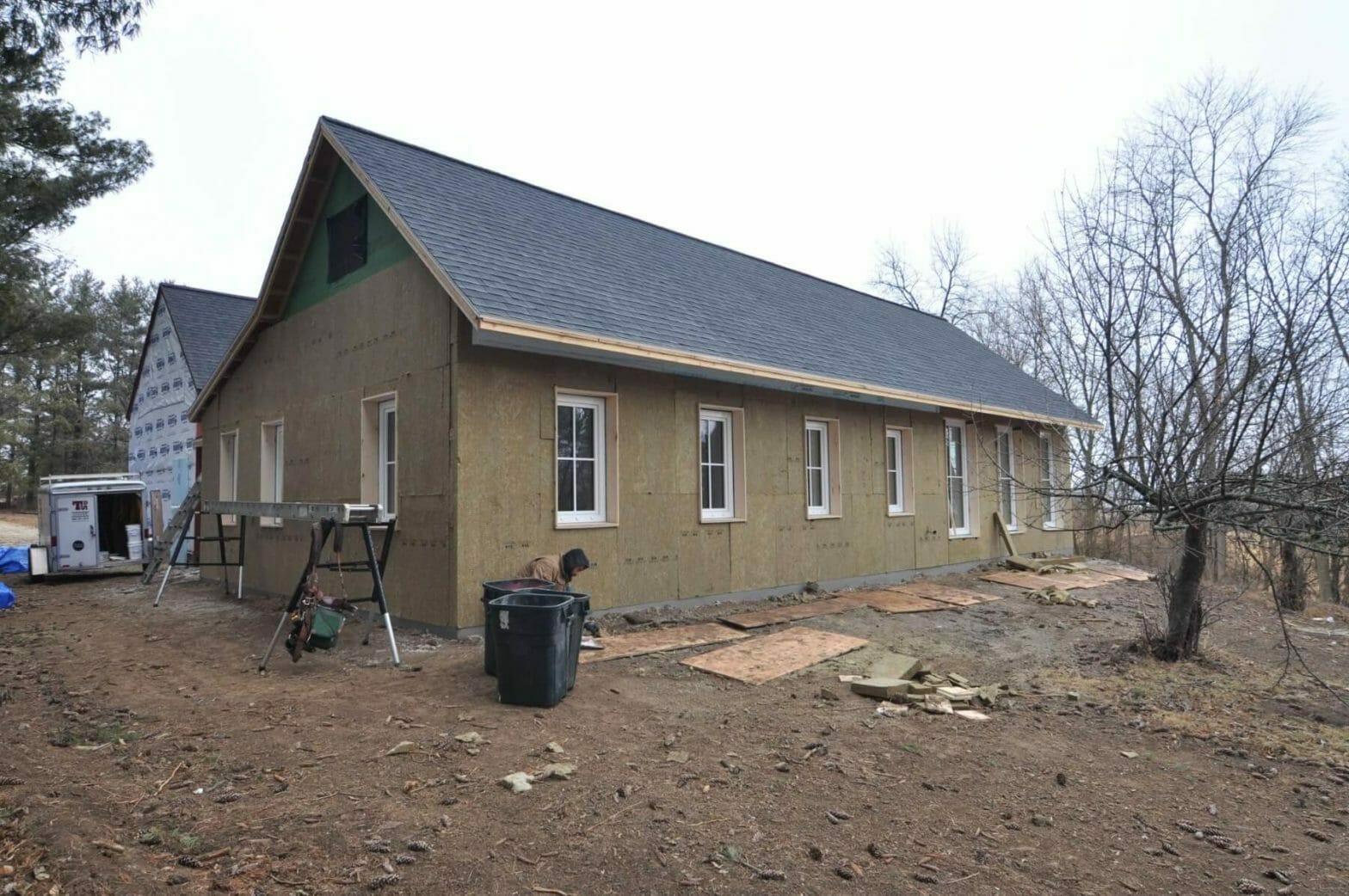 Roxul installation complete on a passive house built by TDS Design Build in McFarland, Wisconsin