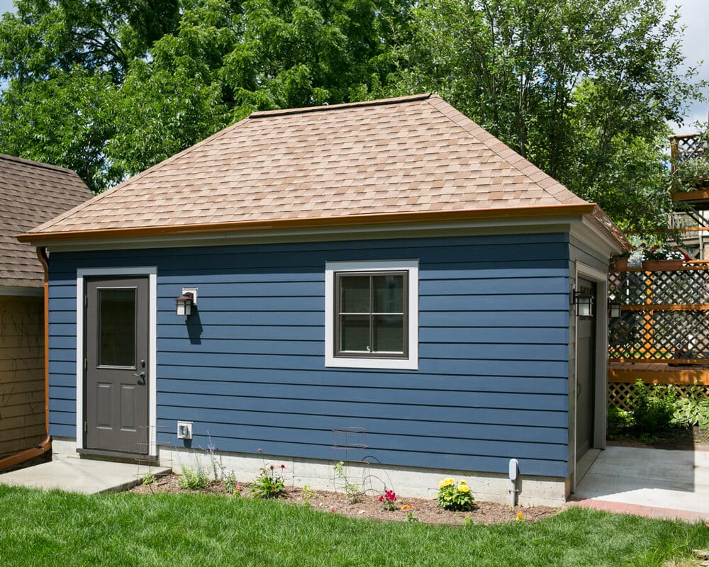 Charming and practical small garage built by TDS Design Build in Madison, WI.