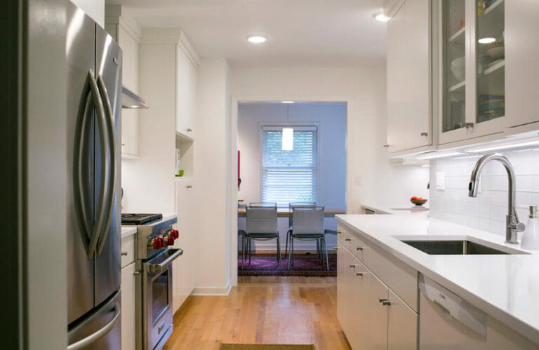 A updated white kitchen remodel by TDS Custom Construction.