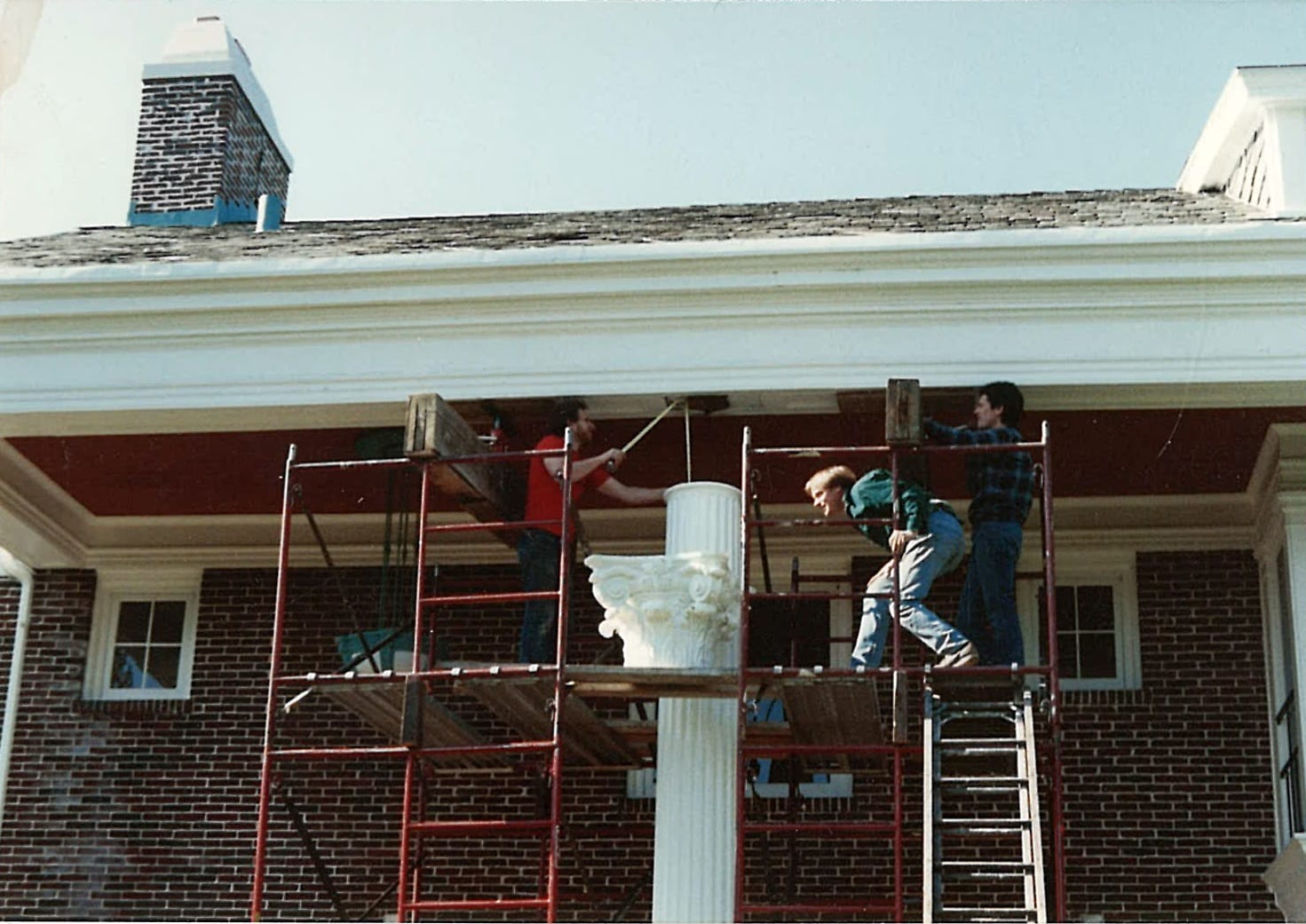Column renovation on Edenfred Estates in 1988
