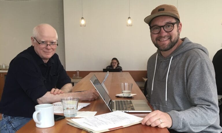 Ben Blodgett and Sam Breidenbach working at TDS Design Build