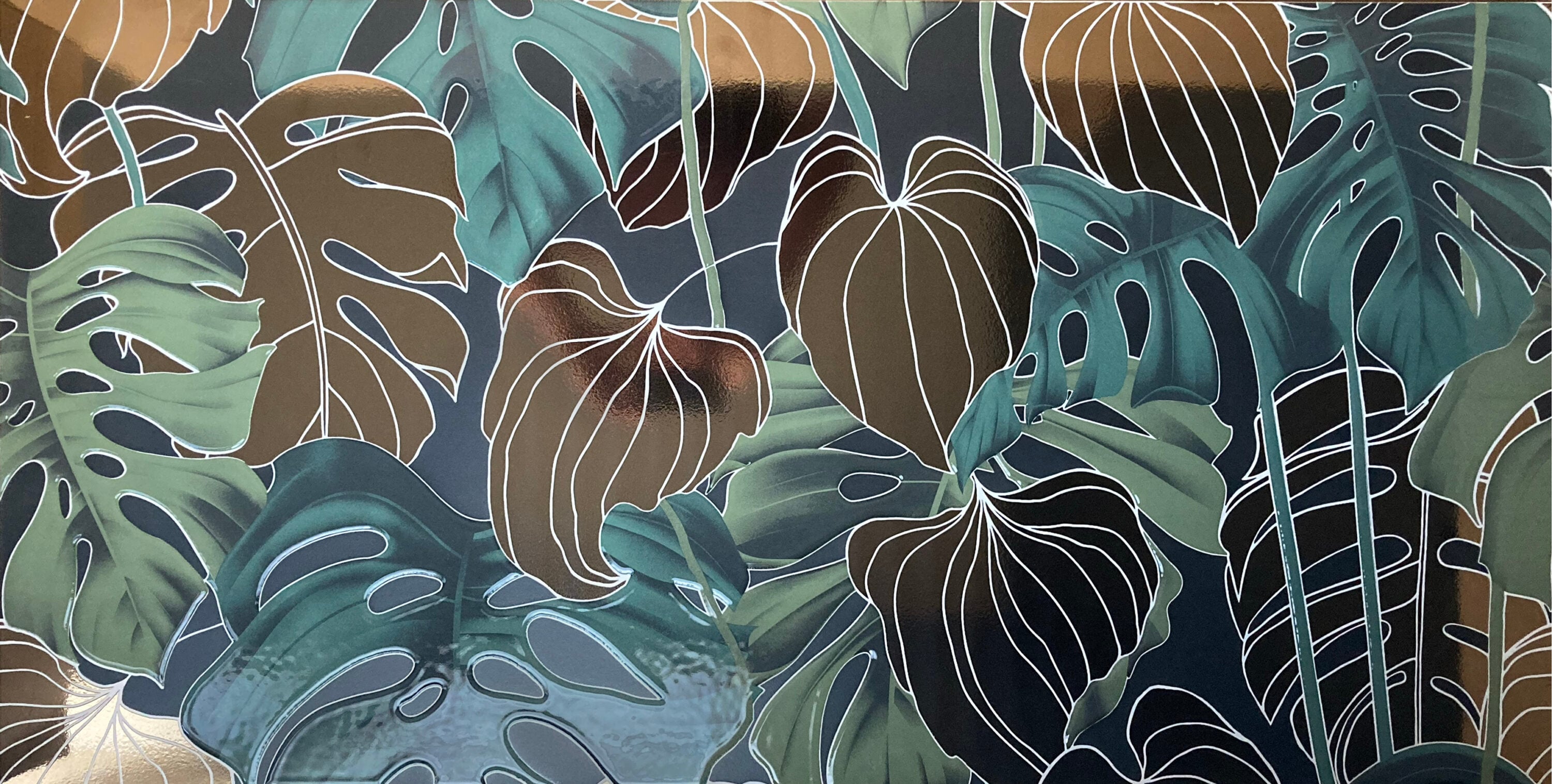 Detail of Tile with bold leaf pattern